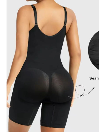 Women's High Elastic Zipper Adjustable Straps Breathable Mesh Design Tummy Control Body Shaper